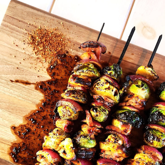 Grilled Brussels Sprouts with Halloumi