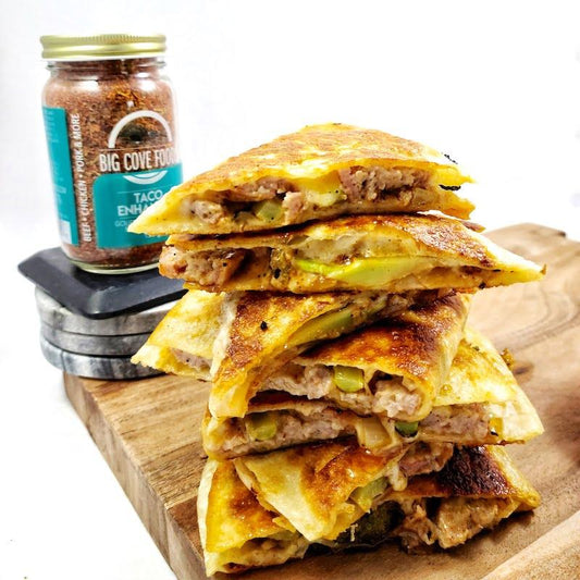 Grilled Vegetable + Sausage Quesadilla