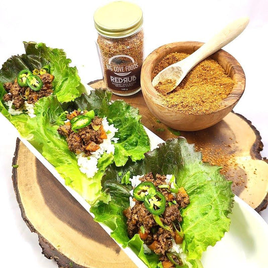 Red Rub Spiced Beef Lettuce Wraps