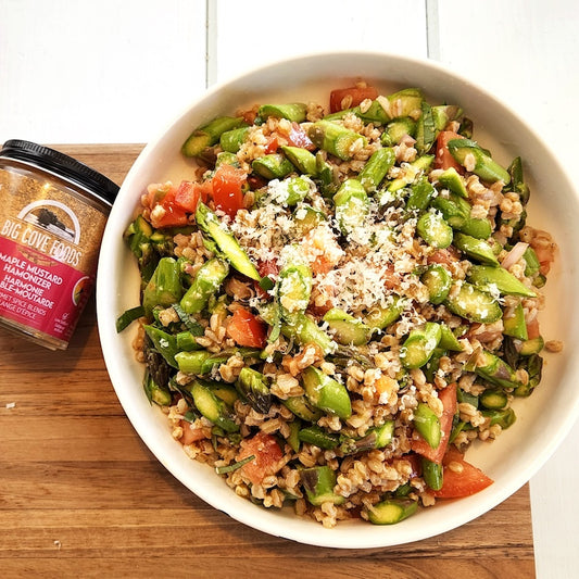 Raw Asparagus and Farro Salad