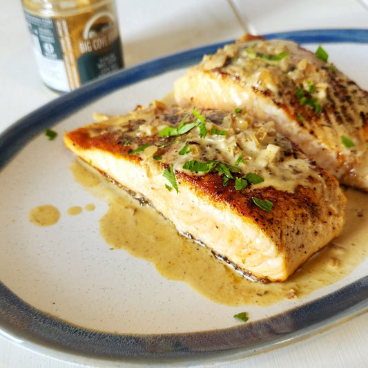 Crispy Skinned Salmon with Porcini BBQ Genie