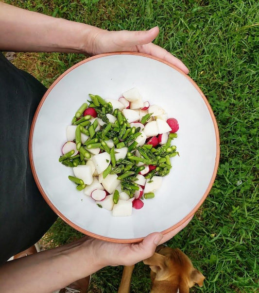 Salad Turnip + Asparagus with Honey Ricotta