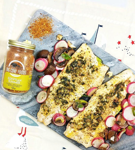 Arctic Char with Egyptian Summer Lemon + Honey Sauce