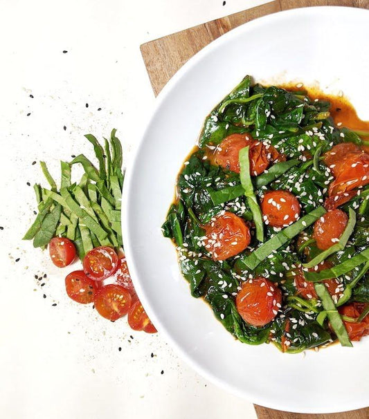 Sautéed Spinach + Tomatoes