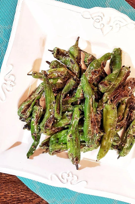 Pan Seared Shishito Peppers in Ancient Chinese Secret