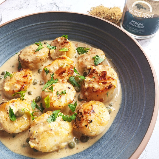 Scallops with White Wine and Capers